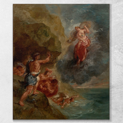 La Giunone D'Inverno Implora Di Distruggere La Flotta Di Enea Eugène Delacroix edx146 quadro stampato su tela
