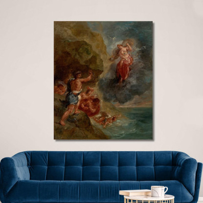 La Giunone D'Inverno Implora Di Distruggere La Flotta Di Enea Eugène Delacroix edx146 quadro stampato su tela