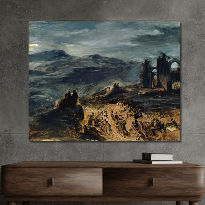 Il Sabato Delle Streghe Eugène Delacroix edx147 quadro stampato su tela