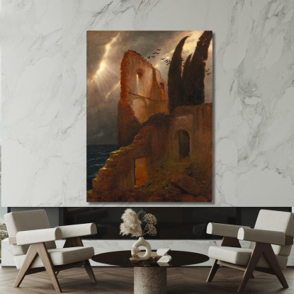 Rovina Sul Mare Arnold Böcklin abk54 quadro stampato su tela