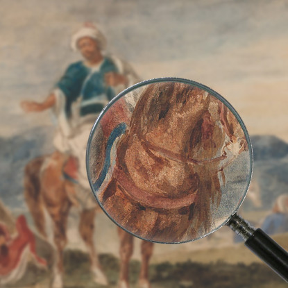 Tre Cavalieri Arabi In Un Accampamento Eugène Delacroix edx149 quadro stampato su tela