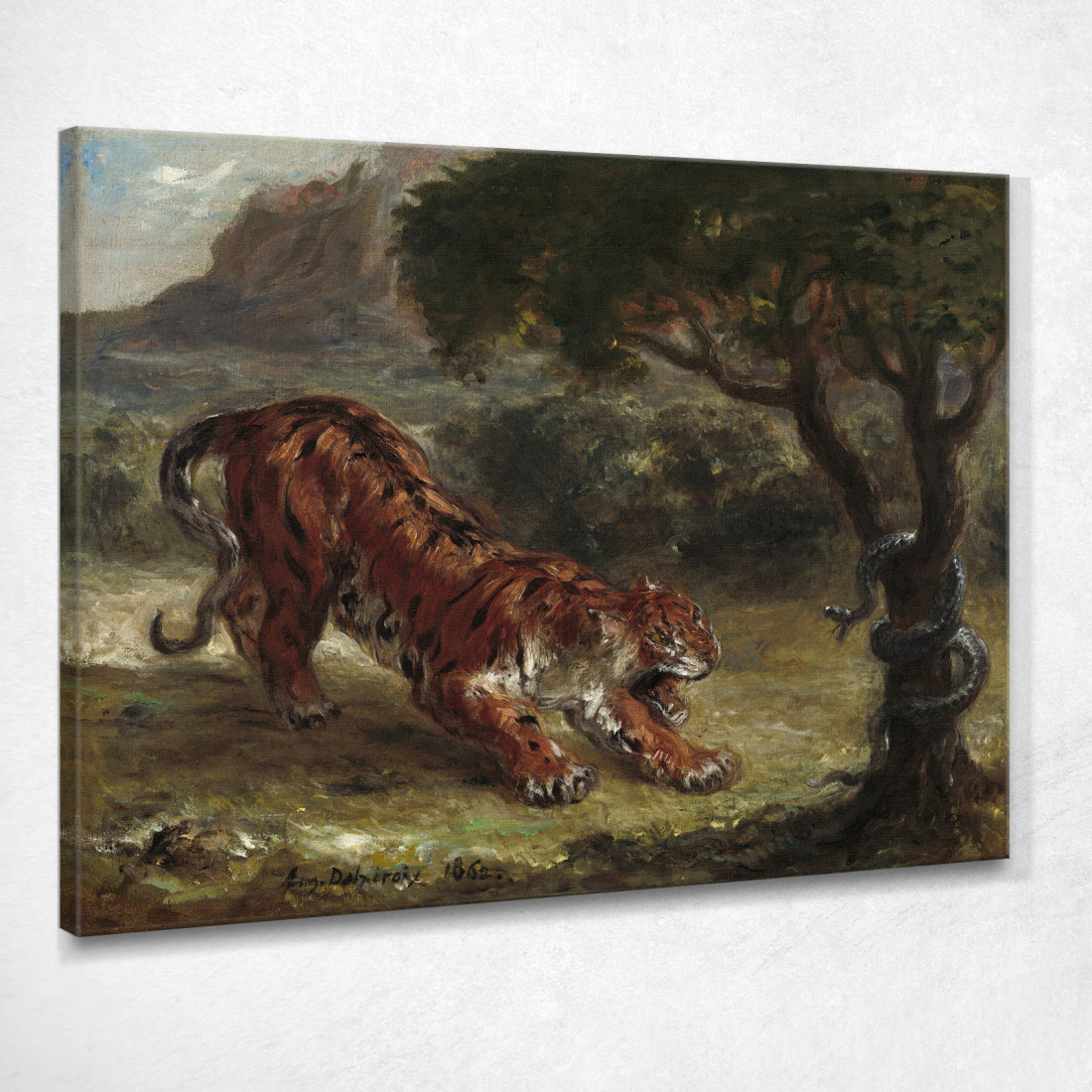 Tigre E Serpente Eugène Delacroix edx150 quadro stampato su tela Tigre E Serpente Eugène Delacroix edx150 quadro stampato su tela