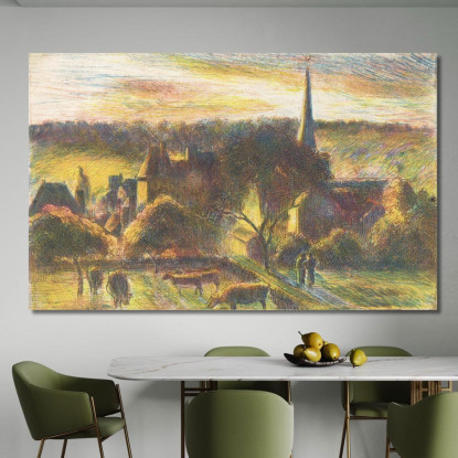 Una Chiesa E Una Fattoria A Éragny 1890 Camille Pissarro cps1 quadro stampato su tela