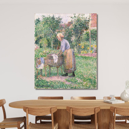 Una Lavandaia A Éragny 1893 Camille Pissarro cps8 quadro stampato su tela