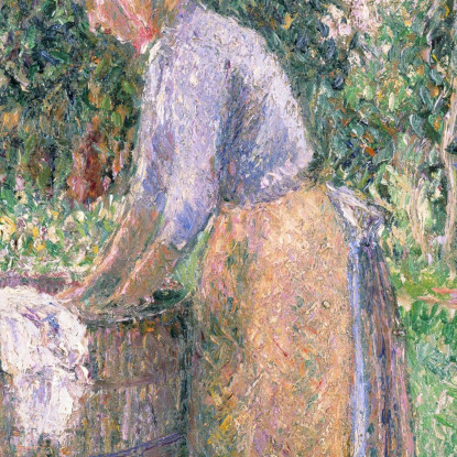 Una Lavandaia A Éragny 1893 Camille Pissarro cps8 quadro stampato su tela