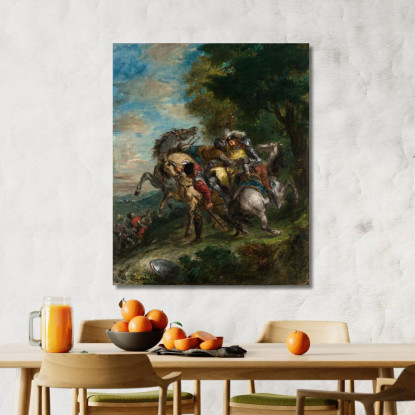 Weislingen Catturato Dagli Uomini Di Götz Eugène Delacroix edx156 quadro stampato su tela