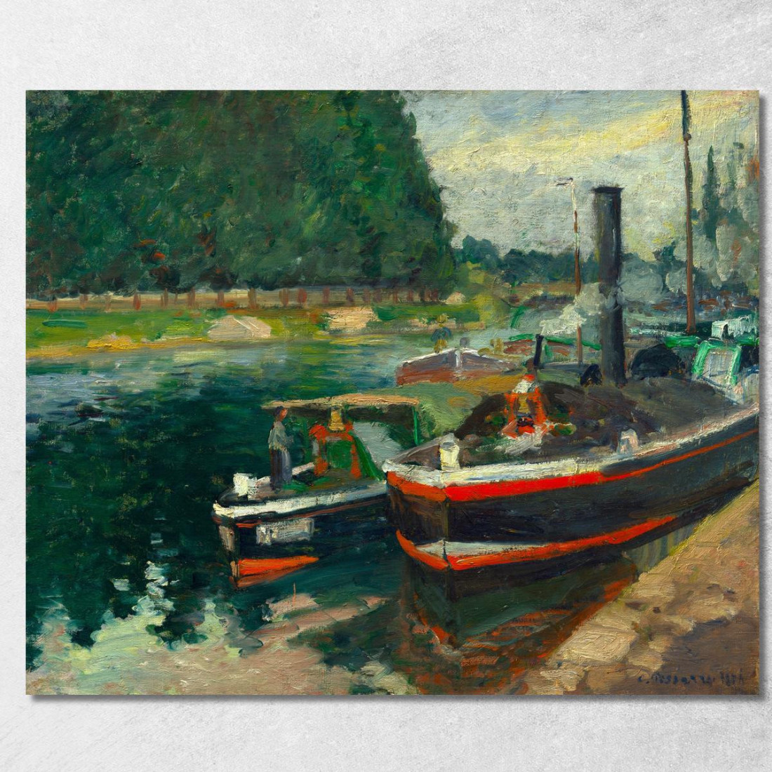 Chiatte A Pontoise Camille Pissarro cps11 quadro stampato su tela Chiatte A Pontoise Camille Pissarro cps11 quadro stampato su tela
