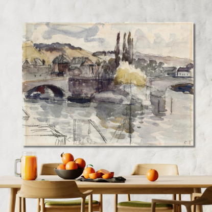 Ponte Corneille A Rouen Camille Pissarro cps21 quadro stampato su tela