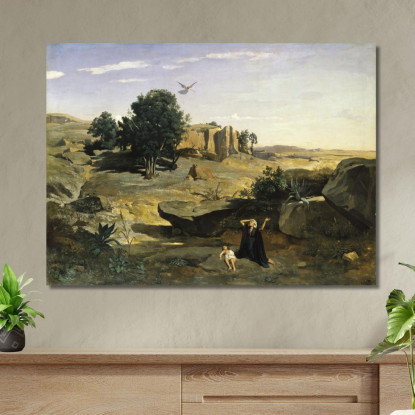 Agar Nel Deserto 1835 Camille Pissarro cps30 quadro stampato su tela