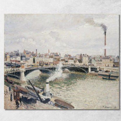 Mattina Una Giornata Nuvolosa Rouen 1896 Camille Pissarro cps44 quadro stampato su tela