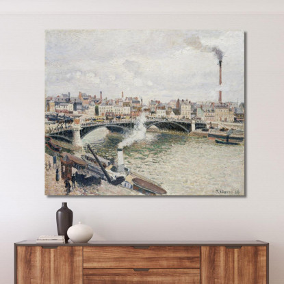 Mattina Una Giornata Nuvolosa Rouen 1896 Camille Pissarro cps44 quadro stampato su tela