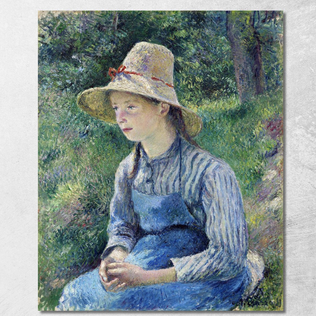 Contadina Con Cappello Di Paglia 1881 Camille Pissarro cps49 quadro stampato su tela Contadina Con Cappello Di Paglia 1881 Camille Pissarro cps49 quadro stampato su tela