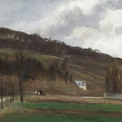 Le Rive Della Marna Nell'Inverno 1866 Camille Pissarro cps68 quadro stampato su tela
