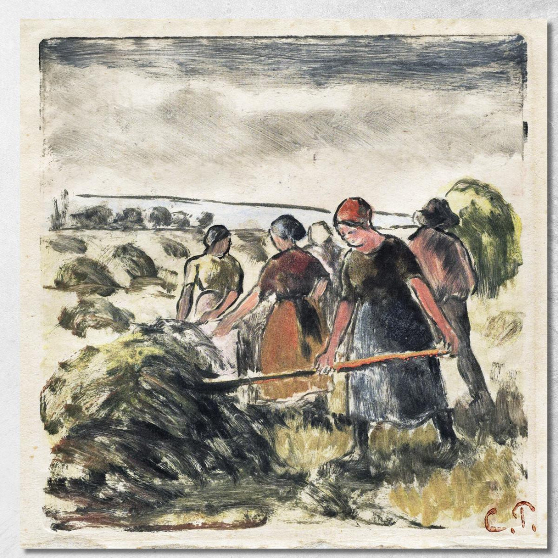 I Haymakers Intorno Al 1895 Camille Pissarro cps83 quadro stampato su tela I Haymakers Intorno Al 1895 Camille Pissarro cps83 quadro stampato su tela