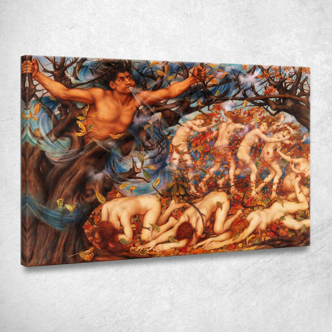Borea E Le Foglie Cadute Evelyn De Morgan emg5 quadro stampato su tela Borea E Le Foglie Cadute Evelyn De Morgan emg5 quadro stampato su tela