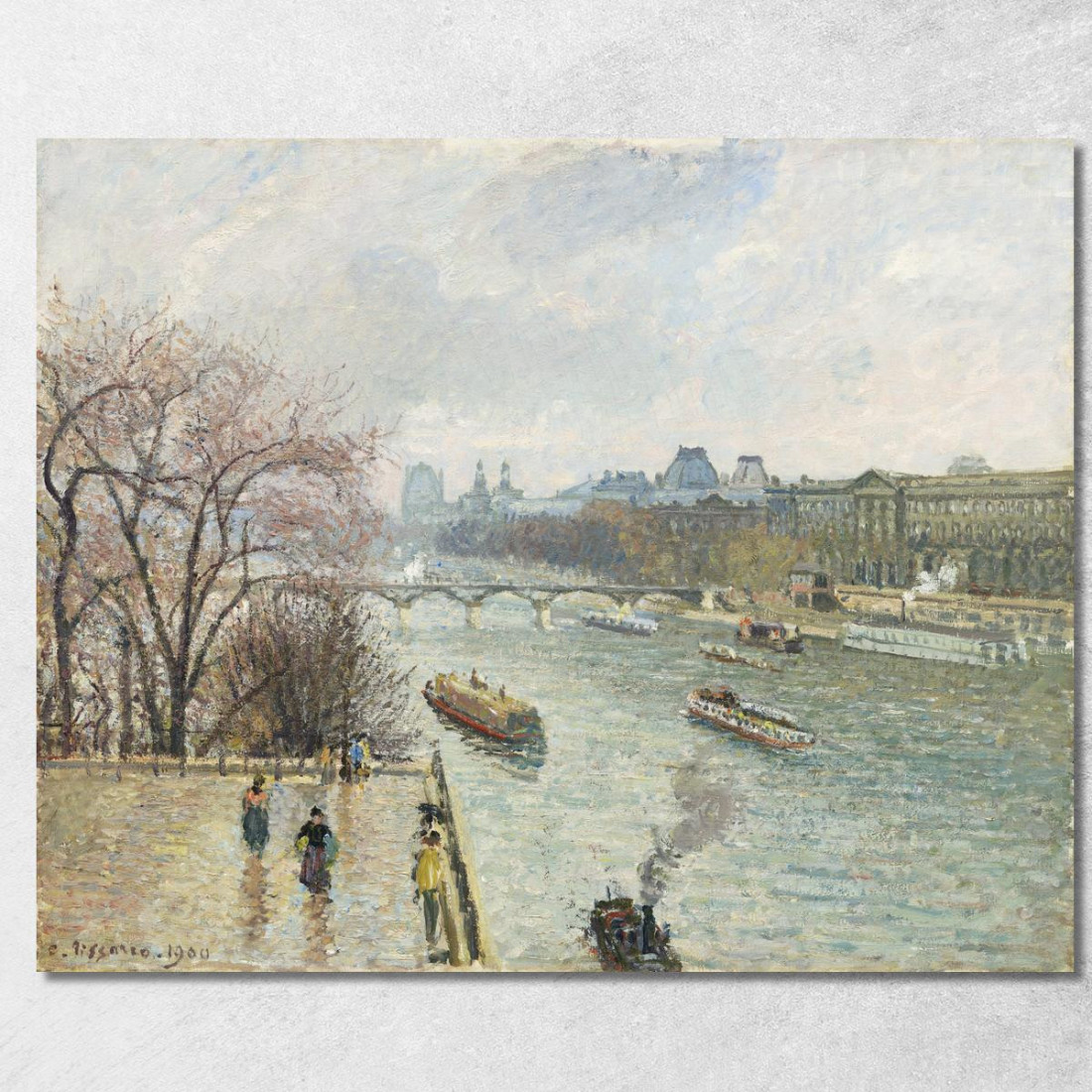 Il Louvre Pomeriggio Piovoso 1900 Camille Pissarro cps85 quadro stampato su tela