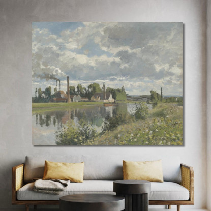 Il Fiume Oise Vicino A Pontoise 1873 Camille Pissarro cps94 quadro stampato su tela