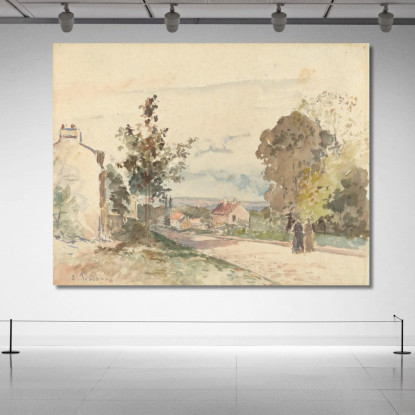 La Strada Da Versailles A Louveciennes 1872 Circa Camille Pissarro cps95 quadro stampato su tela