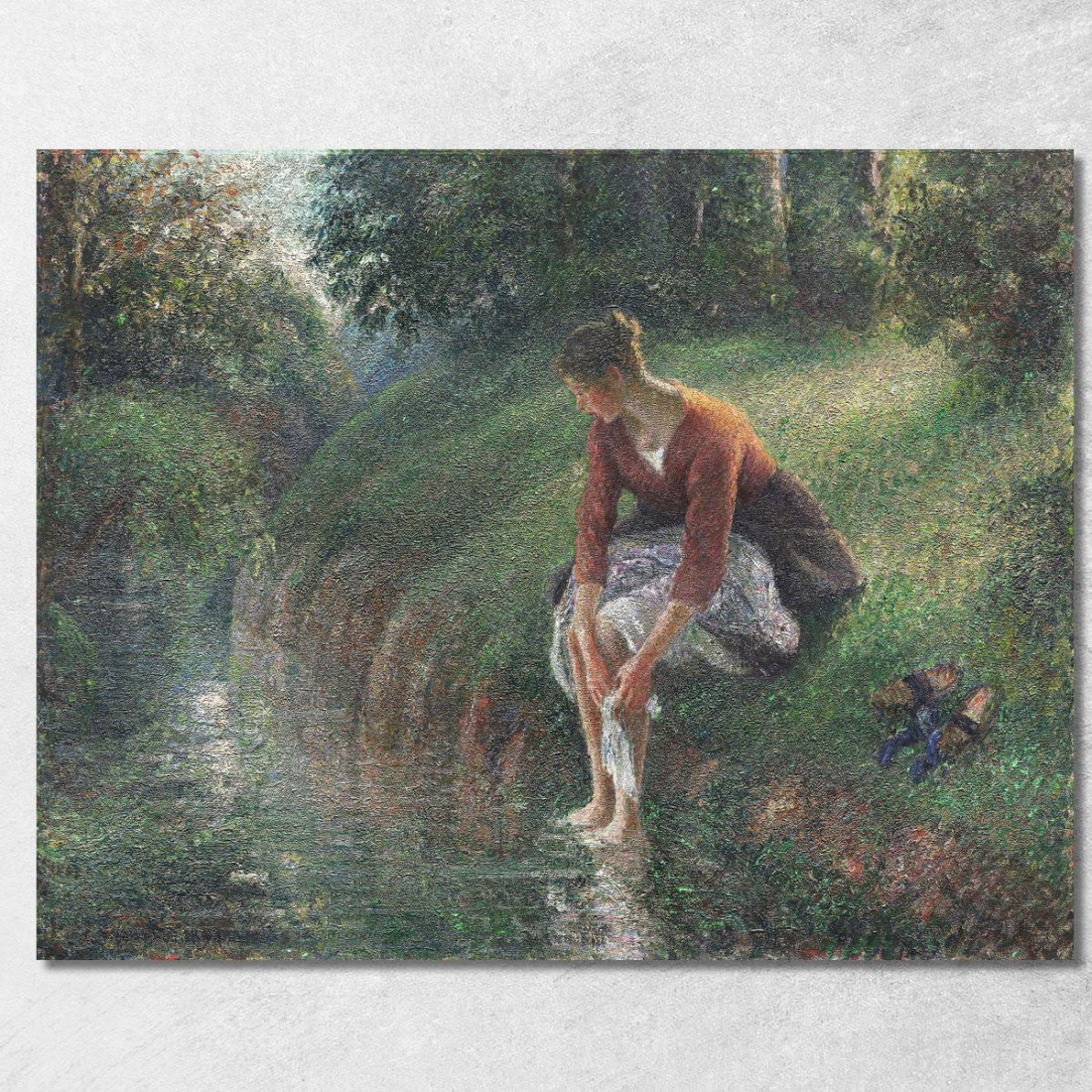 Donna Che Si Bagna I Piedi In Un Ruscello Camille Pissarro cps105 quadro stampato su tela Donna Che Si Bagna I Piedi In Un Ruscello Camille Pissarro cps105 quadro stampato su tela