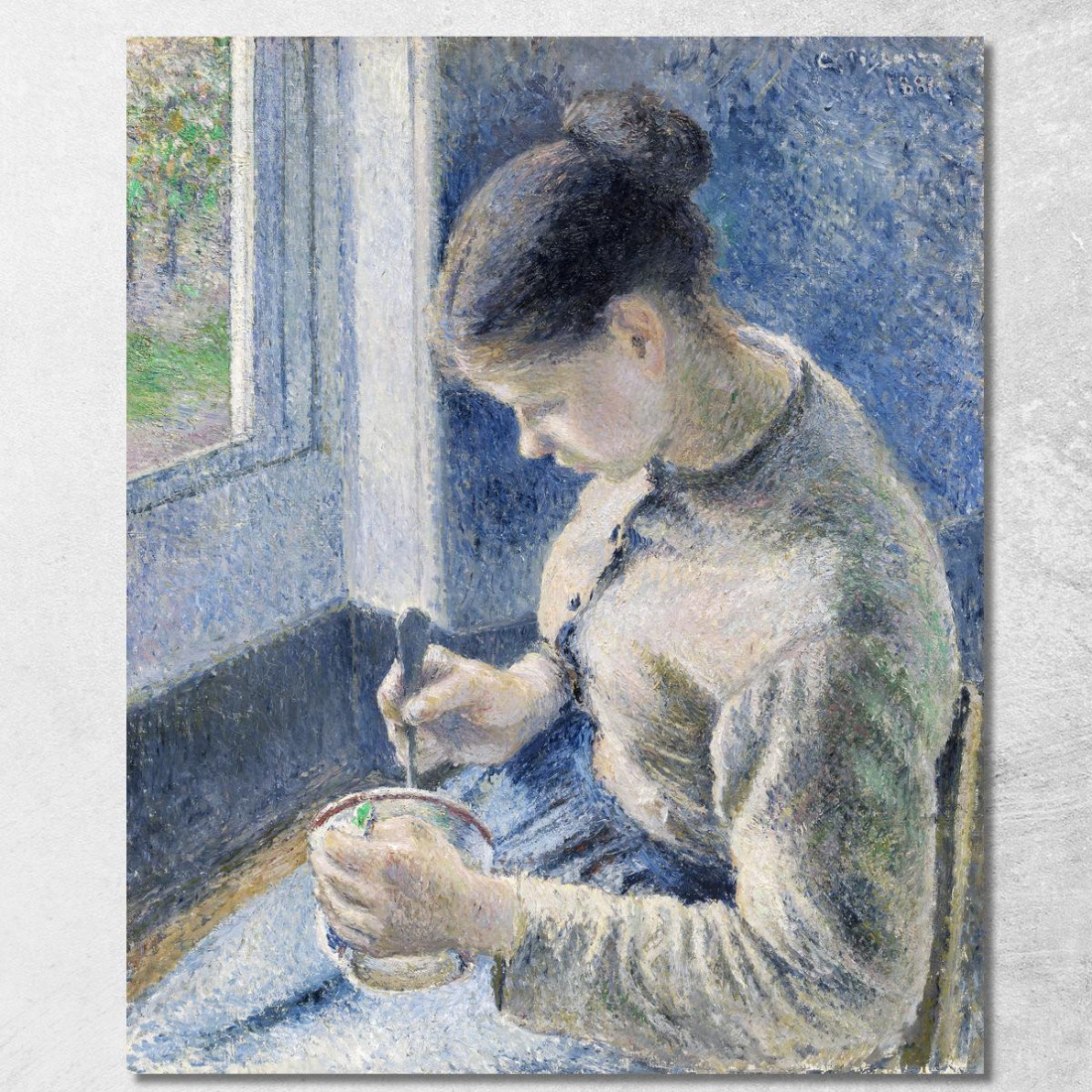 Giovane Contadina Che Prende Il Caffè 1881 Camille Pissarro cps108 quadro stampato su tela Giovane Contadina Che Prende Il Caffè 1881 Camille Pissarro cps108 quadro stampato su tela