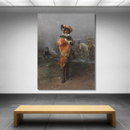 Un Gentiluomo In Un Mantello Cesare Auguste Detti cad4 quadro stampato su tela