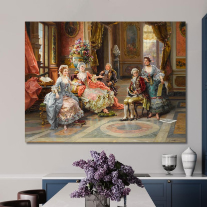 Un Incontro Elegante Cesare Auguste Detti cad6 quadro stampato su tela