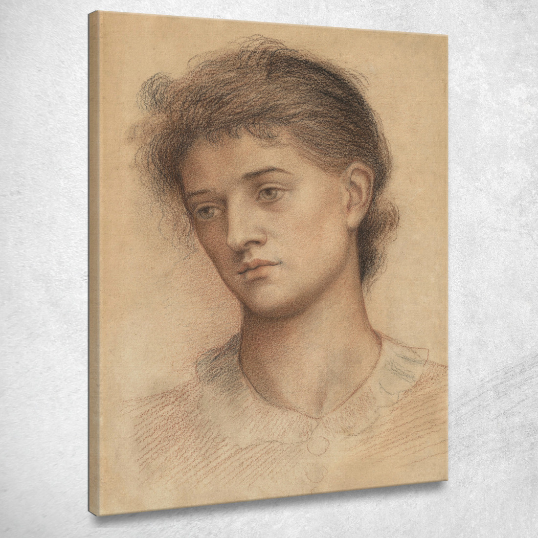Testa Ritratto Di Donna Evelyn De Morgan emg26 quadro stampato su tela Testa Ritratto Di Donna Evelyn De Morgan emg26 quadro stampato su tela