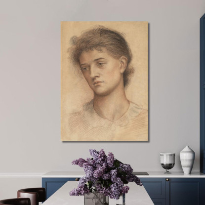Testa Ritratto Di Donna Evelyn De Morgan emg26 quadro stampato su tela