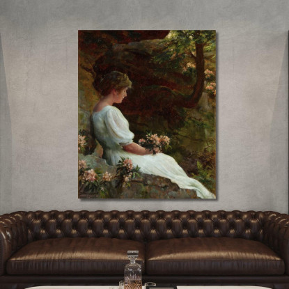 Pensiero Desideroso Charles Courtney Curran ccc32 quadro stampato su tela