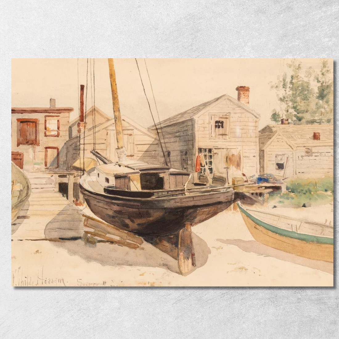 Case Per La Pesca Swampscott Childe Hassam chs20 quadro stampato su tela Case Per La Pesca Swampscott Childe Hassam chs20 quadro stampato su tela
