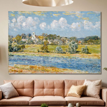 Paesaggio A Newfields New Hampshire Childe Hassam chs30 quadro stampato su tela