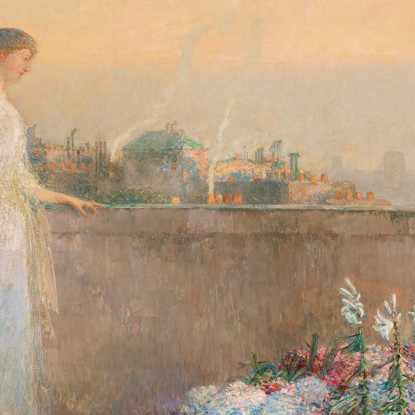 Crepuscolo Childe Hassam chs32 quadro stampato su tela