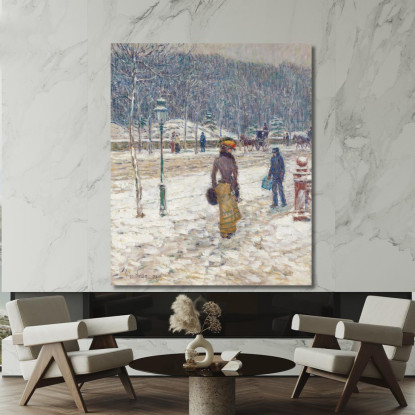 Strada Di New York Childe Hassam chs43 quadro stampato su tela