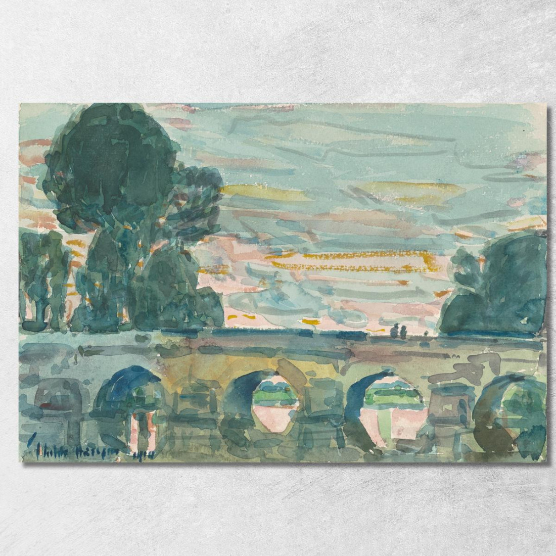 Il Ponte Di Grez Recto Childe Hassam chs74 quadro stampato su tela Il Ponte Di Grez Recto Childe Hassam chs74 quadro stampato su tela