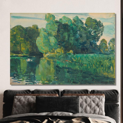 Alberi In Riva A Un Lago Childe Hassam chs87 quadro stampato su tela
