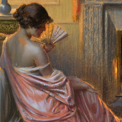 Donna Con L--Ventilatore Delphin Enjolras dej9 quadro stampato su tela