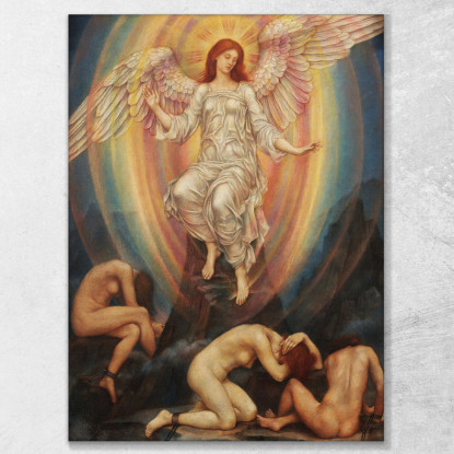 La Luce Splende Nelle Tenebre Evelyn De Morgan emg43 quadro stampato su tela