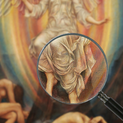 La Luce Splende Nelle Tenebre Evelyn De Morgan emg43 quadro stampato su tela