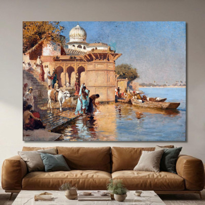 Lungo I Ghat Mathura Edwin Lord Weeks elw7 quadro stampato su tela