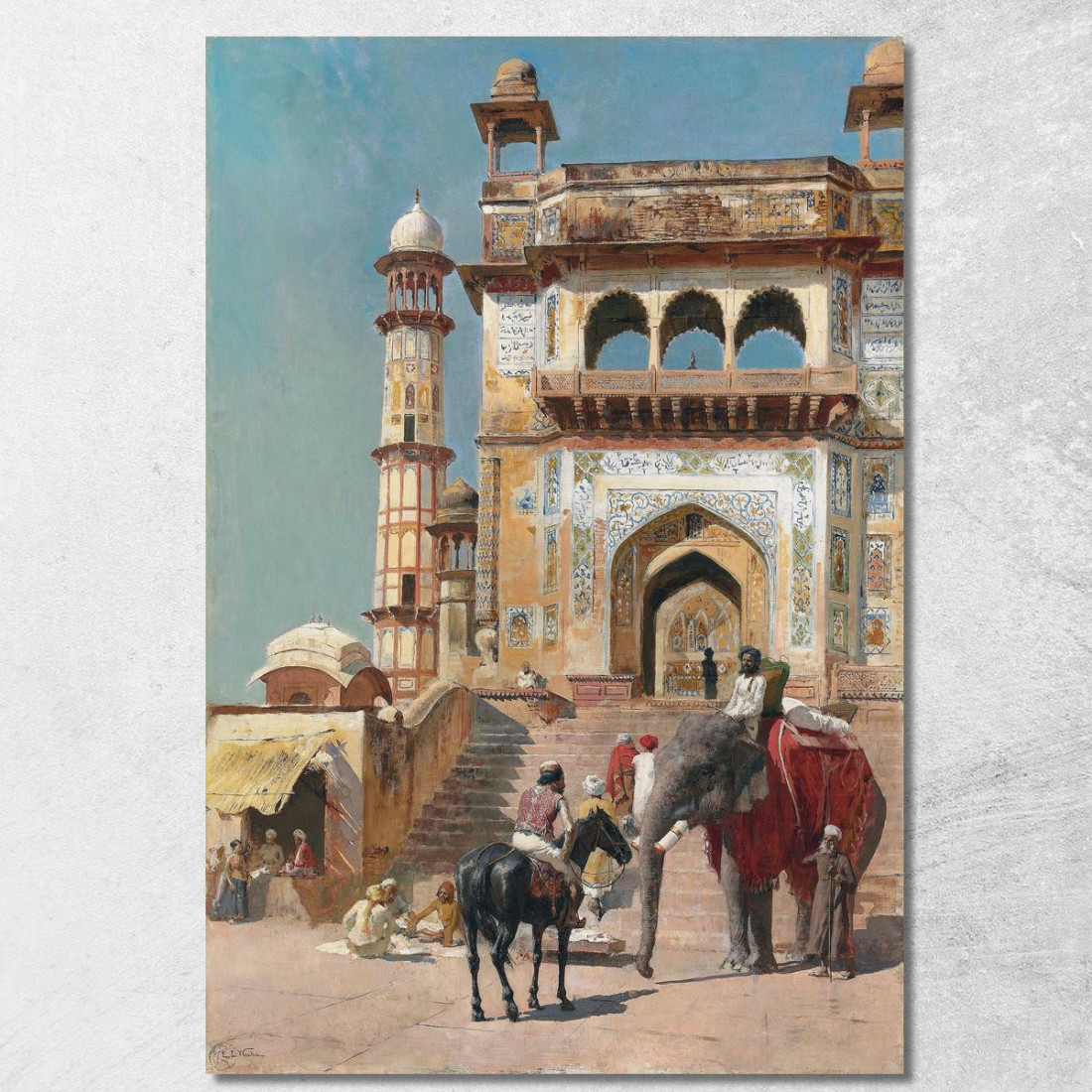 Prima Della Grande Moschea Jami Masjid Mathura India Edwin Lord Weeks elw8 quadro stampato su tela