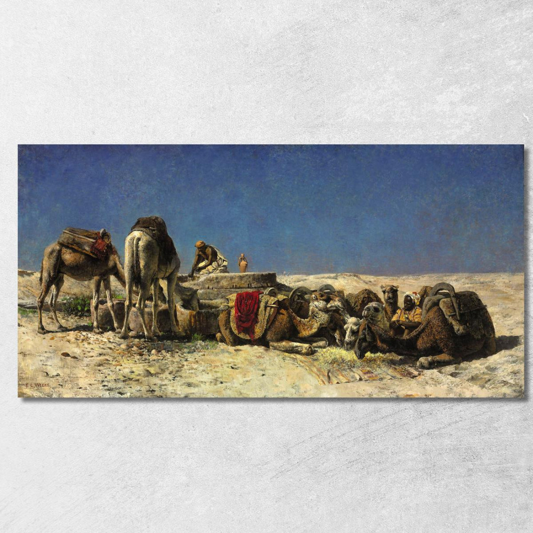 Cammelli Accanto A Una Cisterna Edwin Lord Weeks elw12 quadro stampato su tela Cammelli Accanto A Una Cisterna Edwin Lord Weeks elw12 quadro stampato su tela