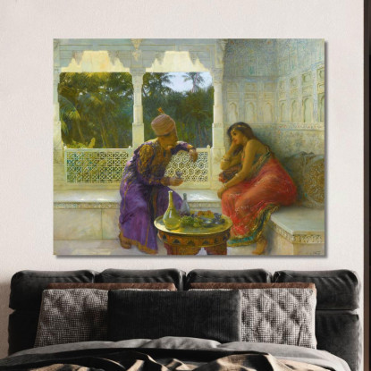 Figure In Un Interno Con Giardino Di Palme Oltre 2 Edwin Lord Weeks elw17 quadro stampato su tela