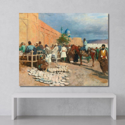 Persian Café Il Venditore Di Ceramiche Edwin Lord Weeks elw28 quadro stampato su tela