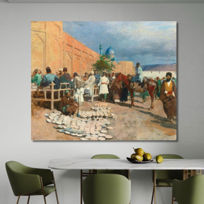 Persian Café Il Venditore Di Ceramiche Edwin Lord Weeks elw28 quadro stampato su tela