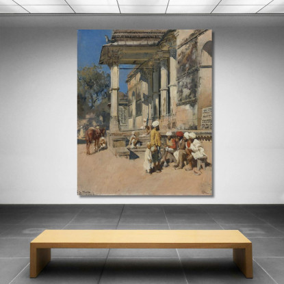 Portico Di Una Moschea Ahmedabad Edwin Lord Weeks elw31 quadro stampato su tela