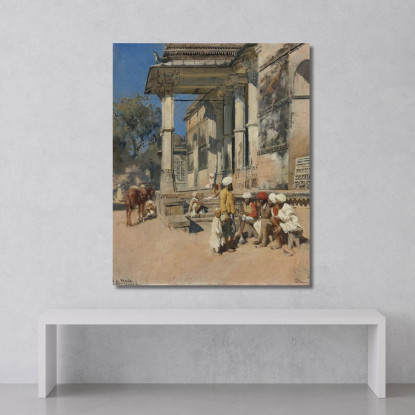 Portico Di Una Moschea Ahmedabad Edwin Lord Weeks elw31 quadro stampato su tela