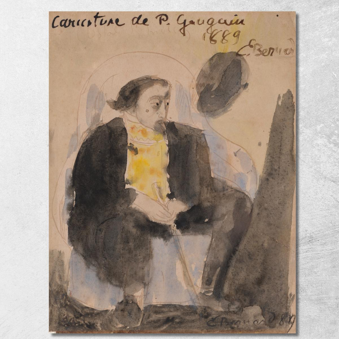 Caricatura Di Paul Gauguin Emile Bernard ebr12 quadro stampato su tela Caricatura Di Paul Gauguin Emile Bernard ebr12 quadro stampato su tela
