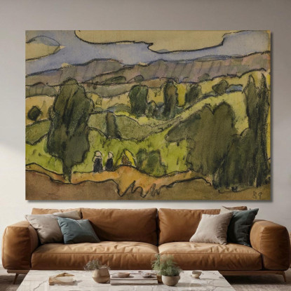 Paesaggio Intorno A Pont Aven Emile Bernard ebr33 quadro stampato su tela