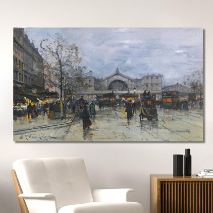 La Stazione Orientale Eugène Galien-Laloue egl15 quadro stampato su tela