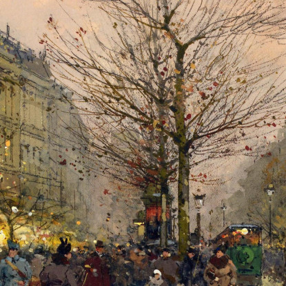 I Grands Boulevards Parigi Eugène Galien-Laloue egl36 quadro stampato su tela